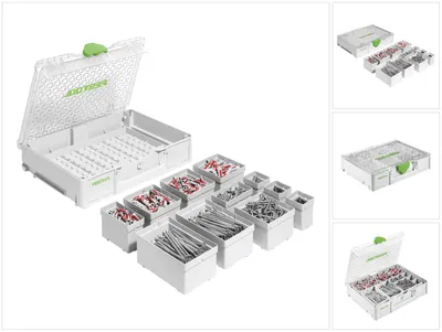 Zdjęcie produktu dla Festool SYS3 ORG M 89 SD Organizer Systainerów ( 577353 ) + 650 szt. asortymentu SPAX i Fischer