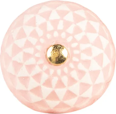 Produktbild von Türknopf Keramik mit Dreiecksmuster 4x3 cm Rosa-Beige Clayre & Eef 66282