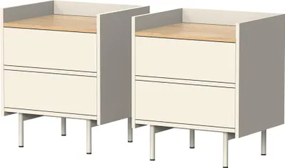 Immagine prodotto di Comodino Vicco Velina Crema Set di 2, Model 57365