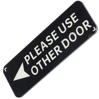 Türschild Pfeil links, Acryl 22,9x7,6 cm, selbstklebend, schwarz