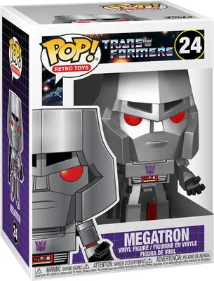 A Funko Pop! vinyl figure of Megatron from Transformers, displayed in its original packaging.