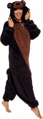 Productafbeelding van Beerpak voor volwassenen, gemaakt van sherpa-fleece, dierenkostuum voor Halloween, pluche