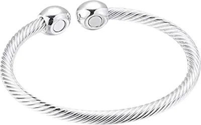 Produktbild von Damen-Armband, gedreht, verstellbar, galvanisch, zur Schmerzlinderung, offen, dekoriert, farbecht, Vintage, therapeutisches Magnetarmband, Schmuckzubehör