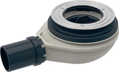 A product shot of a shower drain assembly against a white background.