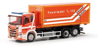 Produktbild von Herpa Scania CG17 Wechselllader-LKW Feuerwehr Fulda 097871