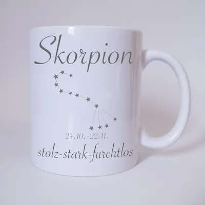 Bandneu ! Sichere dir jetzt für dich selbst oder als Geschenk die einzigartige Sternzeichen Skorpion Tasse von TassenKing.com