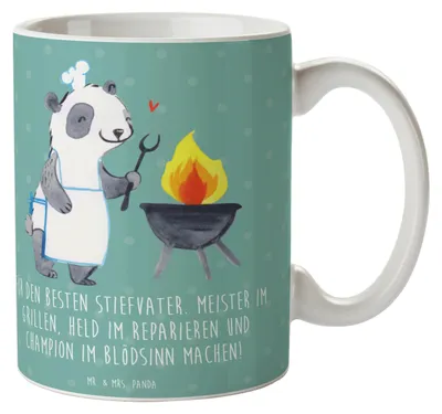 Produktbild von Mr. & Mrs. Panda Tasse Bester Stiefvater - Meeresbrise - Geschenk, Stiefkinder, Kaffeetasse, Talente, Teetasse, Dankbarkeit, Becher, Dankeschön, Familie, Kaffeebecher