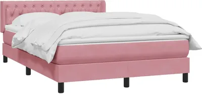 Obrázok produktu pre vidaXL Box spring posteľ s matracom ružová 140x220 cm zamat