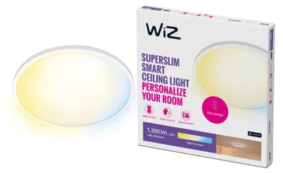 Produktbild von WiZ Superslim Deckenleuchte 14 W, Bluetooth, Weiß, LED, Metall, Nicht austauschbare(s) Leuchtmittel, 2700 K