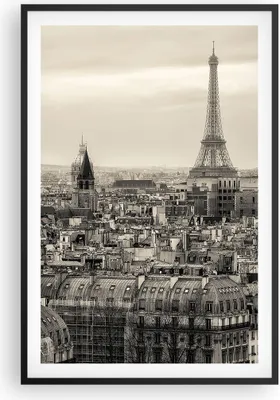 Produktbild von Gerahmtes Poster - Schwarzer Rahmen - Paris Stadt Zuhause - 61x91,5 cm - Wand Bild - Wanddeko - Wandbilder - Kunstposter - Wandposter - Bilderrahmen - Bilder - Kunstdruck - Wandbild - P2BPA61x91-3615