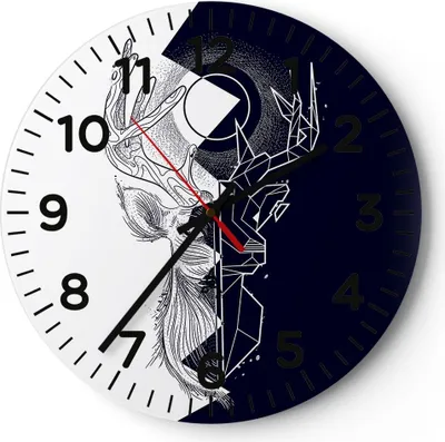 Produktbild von Wanduhr - Rund - Glasuhr - Abstraktion modern - 30x30cm - Schleichendes Uhrwerk - Lautlos - zum Aufhängen bereit - Dekoration Modern - Wanddekoration aus Glas - C4AR30x30-4059