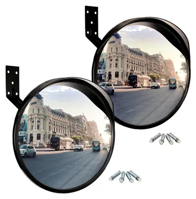 Produktbild von Verkehrsspiegel 30 cm | Konvexspiegel für die Einsicht in tote Winkel | Sicherheits- und Überwachungsspiegel | Panoramaspiegel (2 Stück)