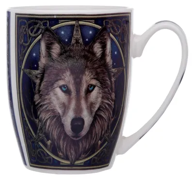 Porzellanbecher Wolfskopf 300 ml, spülmaschinenfest, mikrowellengeeignet