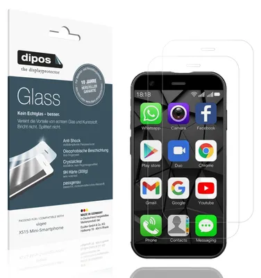 Zdjęcie produktu dla 2x dipos GlassCC viqee XS15 Mini-Smartphone