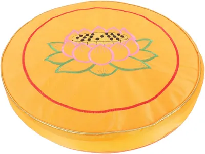 Imagen del producto de Cojín de meditación y oración redondo, hecho de tela y lana perlada, ideal para la oración y la decoración del hogar