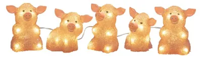 Productafbeelding van Lichtsnoer LED 5 roze varkentjes Konstsmide