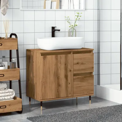 Produktbild von "Winterschlussverkauf "Badkommode/Badschrank Modernes Design - Badezimmerschrank Badmöbel - Artisan-Eiche 65x33x60 cm Holzwerkstoff NeuMöbel 1349028