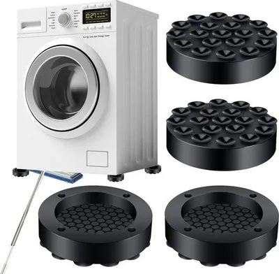 Produktbild von 4 Stück Schwingdämpfer für Waschmaschine, Unterlage für Waschmaschine, Vibrationsdämpfer mit starkem Saugnapf, Antivibrationsmatte für Waschmaschinenfüße für Waschmaschinen, Trockner und Möbel