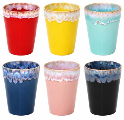 Imagen del producto de Costa Nova Grespresso, vasos para Latte-Macchiato, diseño vibrante, surtido de 6 colores, 380 ml