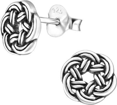 Produktbild von 925 Sterling Silber Ohrstecker Kreis Keltischer Knoten