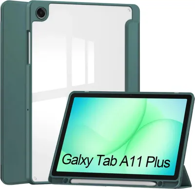 Produktbild von Schutzhülle mit Klappe für Galaxy Tab A11 Plus / A9 Plus, Bizon Case Tab Clear Matt, Dunkelgrün
