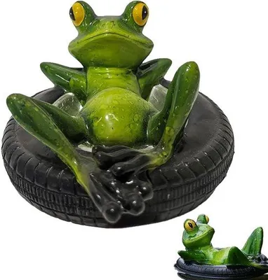 Produktbild von Badefrosch für Miniteich, Miniteich, Dekoration, Garten, Froschfiguren, für Miniteich, Terrassenteich, Zinkbecken, Solarbrunnen, Garten, Balkon, Teich, Dekoration