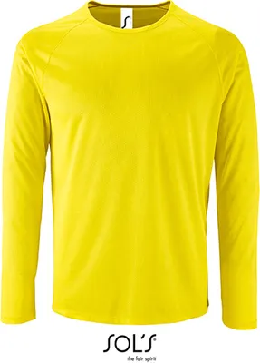 Zdjęcie produktu dla SOLs 02071 | Męska koszulka sportowa z długim rękawem Sporty - Kolor: Neon Yellow - Rozmiar: XL