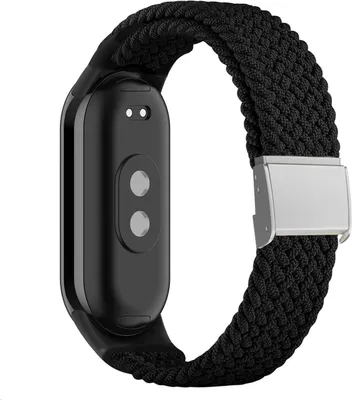 Produktbild von Nylon Armband Für Xiaomi Smart Band 8 Ersatz Strap Stahlschnalle Uhrenarmband Schwarz