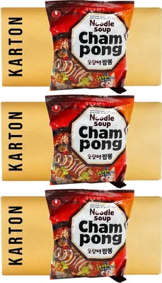 Produktbild von Nong Shim Champong Ramen Nudeln scharf 60x124g