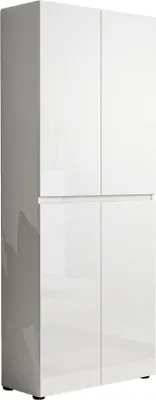Produktbild von Schuhschrank Ddjimsit, Schuhregal, Mehrzweck-Eingangsgarderobe, Möbel für Schuhe,  Italy, 80x34h200 cm, Glänzendes Weiß