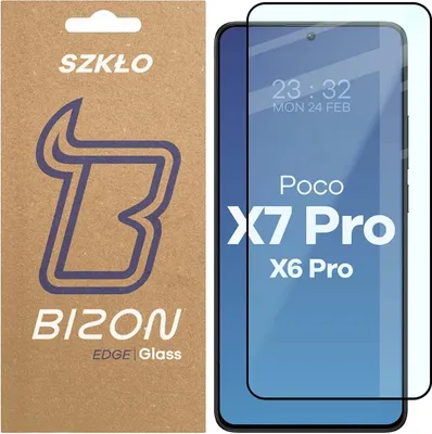 The image shows the packaging for a screen protector next to the screen protector itself on a phone.