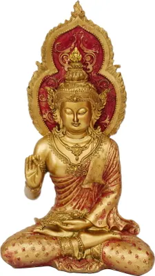 Produktbild von Buddha mit Aura Mönch Deko Thai Figur Shaolin Skulptur Statue Zen Feng Shui