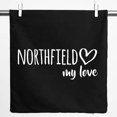 Produktbild von Huuraa Kissenbezug Northfield my love 40x40cm Black Baumwolle Dekokissenbezug Geschenkidee