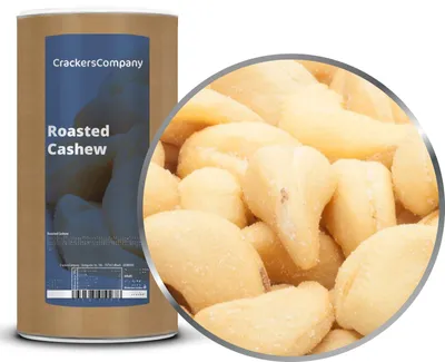 Produktbild von CrackersCompany Cashewkerne geröstet und gesalzen (Roasted Cashew), Membrandose 700 g