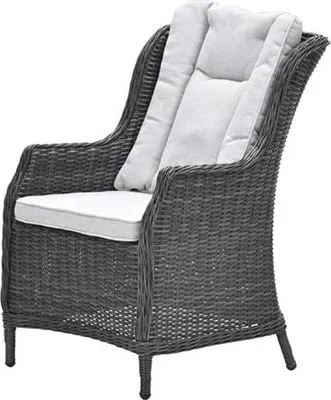 A single outdoor chair with cushions, presented on a white background.