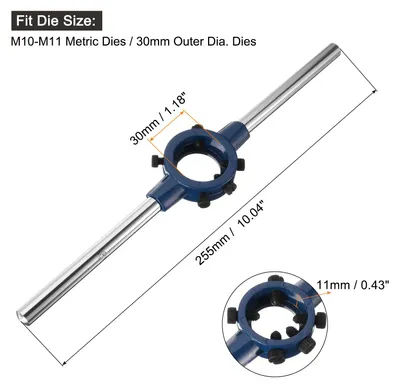 Produktbild von Schneideisenhalter Gewindeschneider Rundschneideisen 30mm(1.18") Einstellbarer Gewindeschneidkluppen-Griffhalter fš¹r Bolzengewindereparatur-Werkzeuge