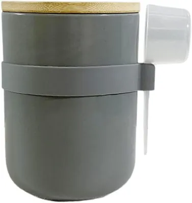 Immagine prodotto di Contenitore in Vetroceramica con cucchiaio e coperchio, capacità 800 ml, ideale per caffè e tè