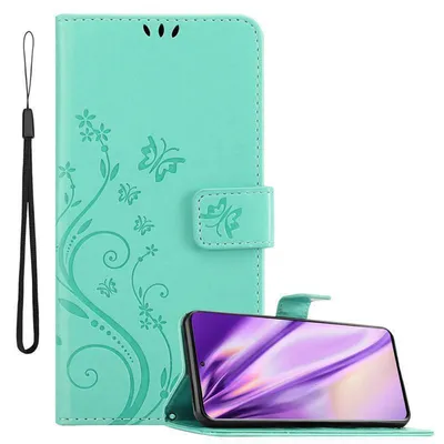 Produktbild von Cadorabo Hülle für Samsung Galaxy S20 ULTRA Schutz Hülle in Türkis Schutzhülle Handy Hülle Etui Case Blumen Flower