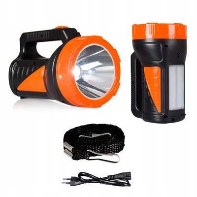 Zdjęcie produktu dla Libox Latarka akumulatorowa szperacz LB0167, Latarka ręczna, Czarny, Pomarańczowy, Plastik, Przyciski, LED, 1,6 W