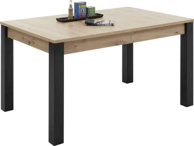 Produktbild von Kulissen-Esstisch >Lucas< ausziehbar, Artisan Eiche Nachbildung, schwarz - 140/210x76x90 (BxHxT)