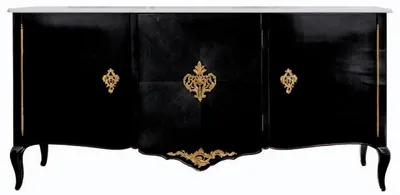 Produktbild von Casa Padrino Luxus Barock Sideboard Schwarz / Gold / Weiß - Edler Massivholz Schrank mit 3 Türen - Barock Hotel & Schloß Möbel - Erstklassische Qualität -  Italy