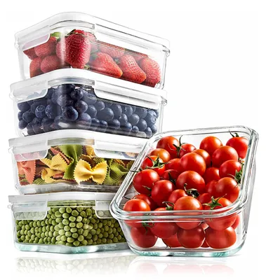 Produktbild von NutriChef Glas Frischhaltedosen aus Borosilikatglas – Luftdicht, Auslaufsicher,