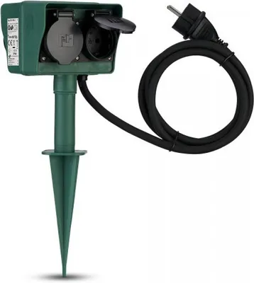 Obrázok produktu pre REV 0595009555, 1,4 m, Vonkajší, IP44, Odolné voči obliatiu, 1,5 mm², Čierna, Šedá