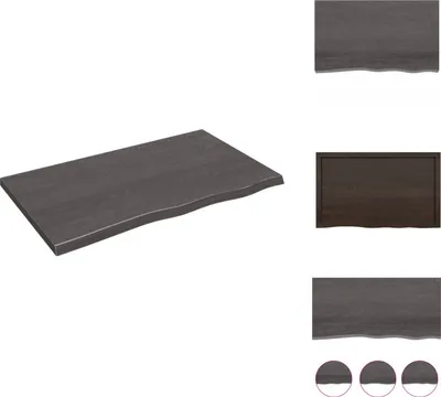 Produktbild von vidaXL Wandregal Dunkelgrau 100x60x(2-4) cm Massivholz Eiche Behandelt -  Wandregale