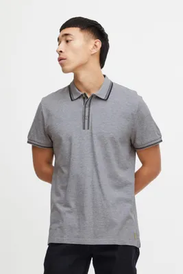 Image de Chemise polo pour homme BHPolo, col officier, col polo, boutons, 100% coton, coupe classique