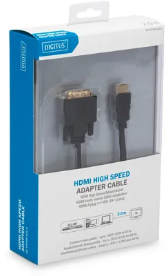 Obrázok produktu pre Digitus DB-330300-020-S, 2 m, Typ HDMI (štandard), DVI-D, Samec, Samec, nikel