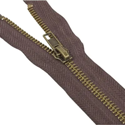 Productafbeelding van Metalen Scheidbare Sluiting - Ritssluiting Jas - Jassen Repareren - Spiraalgaas 5 mm - 90 cm - Bruin