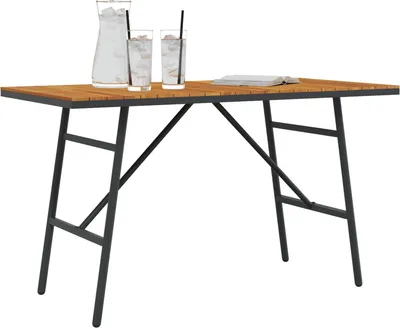 Image de vidaXL Table à manger marron 110 x 55 x 61,5 cm en bois massif d'acacia