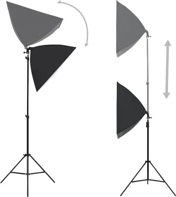 Produktbild von vidaXL Professionelle Studioleuchten 2 Stk. 40x60 cm Stahl Schwarz