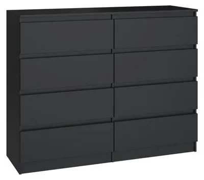 Obrázek produktu pro Topeshop M8 120 CZERŃ, Černá, 8 zásuvka/zásuvek, Dřevotřískové desky, Jednobarevný, Moderní, Dřevotřískové desky